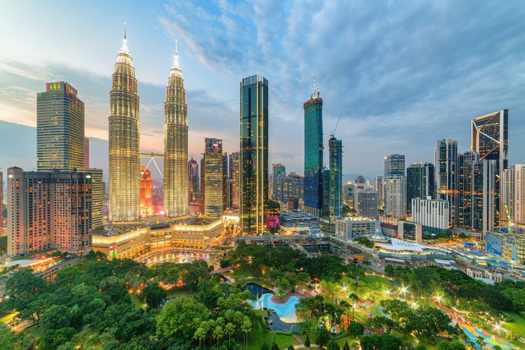 View of Kuala Lumpur, Malaysia, showcasing the city skyline, modern lifestyle and appeal for MM2H applicants and expatriates.